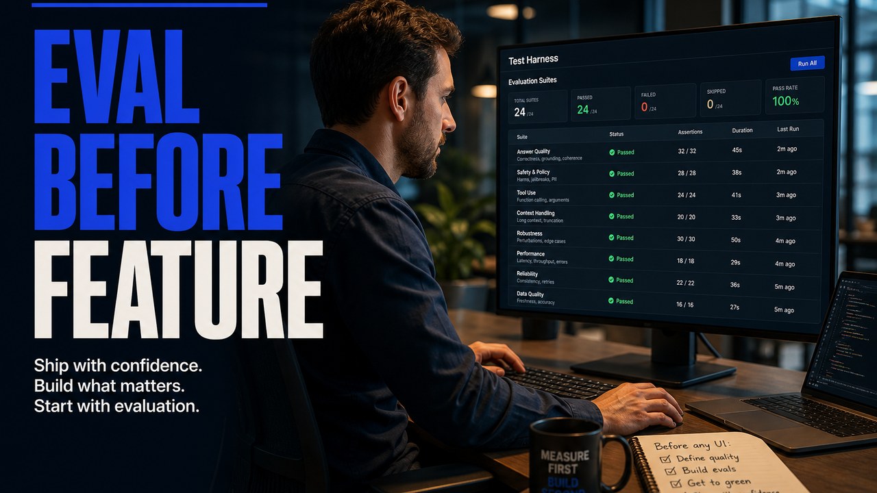build your eval suite before you feature