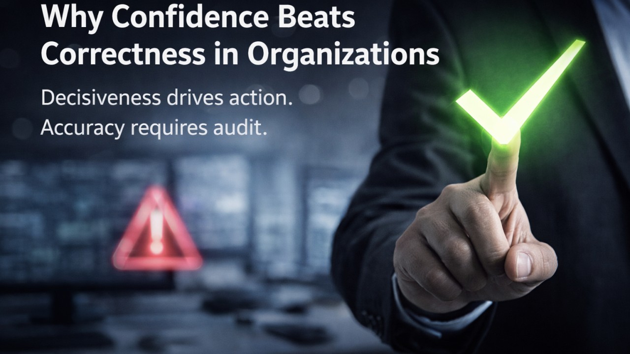 why confidence beats correctness in organizations